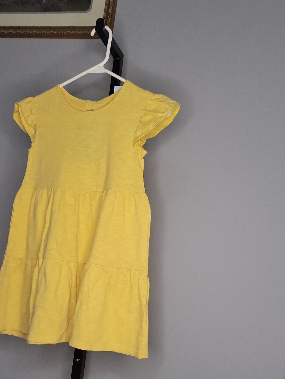 Cat & Jack Bright Yellow Tiered Ruffle Sleeve Dress